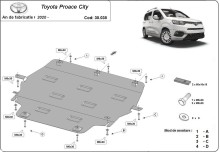 Acier plaque couvercle cache protection moteur Toyota Proace (2020-2026)