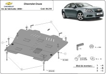 Acier plaque couvercle cache protection moteur Chevrolet Cruze (2008-2016)