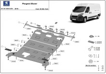 Aluminium Osłona pod silnik Peugeot Boxer (2016-2026)
