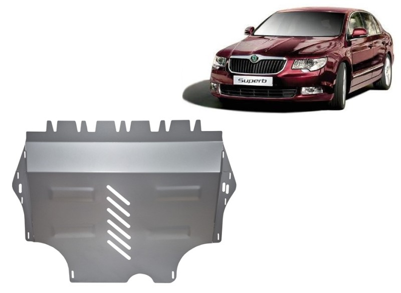 Aluminium plaque couvercle cache protection moteur Skoda Superb (2008-2015)