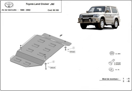Stalowa Osłona skrzyni biegów Toyota Land Cruiser J90 (1995-2002)