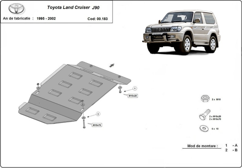 Stalowa Osłona skrzyni biegów Toyota Land Cruiser J90 (1995-2002)