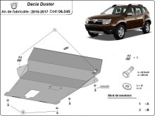 Acier plaque couvercle cache protection moteur Dacia Duster - 2,5 mm (2010-2017)