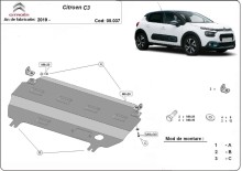 Acier plaque couvercle cache protection moteur Citroen C3 (2019-2026)