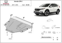 Acier plaque couvercle cache protection moteur Honda CR-V (2013-2016)