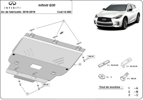 Stalowa Osłona pod silnik Infiniti Q30 (2016-2019)