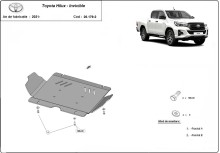 Acier plaque couvercle cache protection moteur Toyota Hilux Invincible (2021-2026)