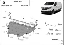 Aluminium plaque couvercle cache protection moteur Renault Trafic (2022-2026)