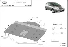 Acier plaque couvercle cache protection catalyseur Toyota Corolla Verso (2002-2008)