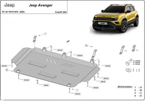 Stalowa Osłona pod silnik Jeep Avenger (2023-2026)
