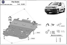 Acier plaque couvercle cache protection moteur Fiat Doblo (2023-2026)