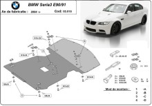 Acier plaque couvercle cache protection moteur BMW Seria 3 E90/91 (2004-2011)