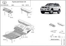 Aluminium Osłona pod silnik Toyota Land Cruiser J120 (2002-2009)