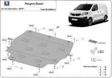 Aluminium plaque couvercle cache protection moteur Peugeot Expert (2016-2026)