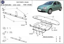 Acier plaque couvercle cache protection moteur Fiat Punto (1999-2010)
