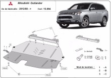 Acier plaque couvercle cache protection moteur Mitsubishi Pajero 3 (V60, V70) Vers 2.0 (2012-2021)