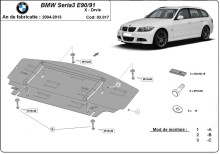 Acier plaque couvercle cache protection de radiateur BMW Seria 3 (2004-2013)