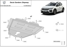 Aluminium plaque couvercle cache protection moteur Dacia Sandero III (2021-2026)