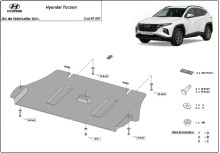 Acier plaque couvercle cache protection moteur Hyundai Tucson (2021-2026)