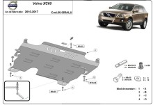 Aluminium plaque couvercle cache protection moteur Volvo XC60 (2010-2017)