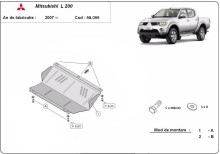 Acier plaque couvercle cache protection de radiateur Mitsubishi L200 (2005-2015)