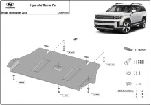 Acier plaque couvercle cache protection catalyseur Hyundai Santa Fe (2024-2026)