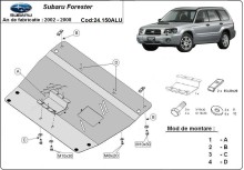 Aluminium plaque couvercle cache protection moteur Subaru Forester (2002-2008)