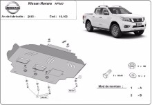 Acier plaque couvercle cache protection moteur Nissan Pick Up (2015-2021)
