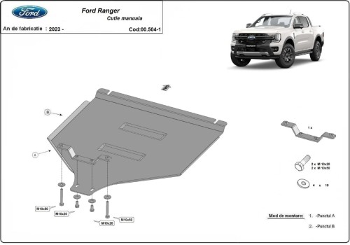 Stalowa Osłona manualnej skrzyni biegów Ford Ranger (2023-2026)