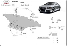Acier plaque couvercle cache protection moteur Audi A5, essence (2008-2016)