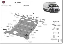 Acier plaque couvercle cache protection moteur Fiat Ducato (2016-2026)