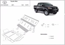 Acier plaque couvercle cache protection moteur Toyota Hilux (2004-2015)