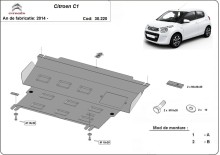 Acier plaque couvercle cache protection moteur Citroen C1 (2014-2022)