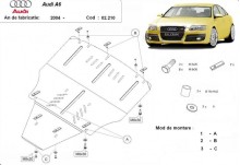 Acier plaque couvercle cache protection moteur Audi A6 (2004-2011)