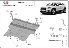 Acier plaque couvercle cache protection moteur Audi Q2 (2016-2020)