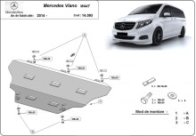 Acier plaque couvercle cache protection moteur Mercedes Viano W447, 2.2 D, 4x4 (2014-2026)