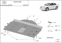 Acier plaque couvercle cache protection catalyseur Toyota Corolla (2002-2007)