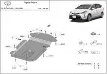 Acier plaque couvercle cache protection catalyseur Toyota Prius (2011-2021)