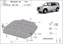 Acier plaque couvercle cache protection boîte de vitesses Mercedes ML (1998-2005)