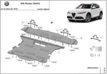 Aluminium Osłona pod silnik Alfa Romeo Stelvio (2016-2026)