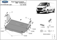 Acier plaque couvercle cache protection moteur Ford Transit Custom - FWD (2020-2023)