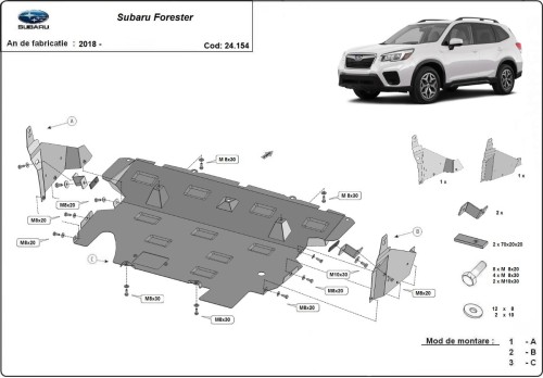 Stalowa Osłona pod silnik Subaru Forester 5 (2018-2024)