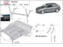 Acier plaque couvercle cache protection moteur Audi A3 (1996-2003)