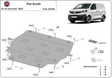 Acier plaque couvercle cache protection moteur Fiat Scudo (2022-2026)