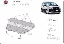 Acier plaque couvercle cache protection moteur Fiat Scudo (2006-2016)