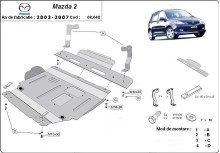 Acier plaque couvercle cache protection moteur Mazda 3 (2003-2007)