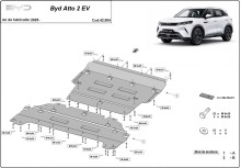 Acier plaque couvercle cache protection moteur BYD Atto 2 (2025-2026)