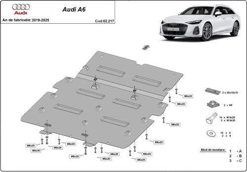 Stalowa Osłona pod silnik Audi A6 (2019-2025)