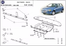 Acier plaque couvercle cache protection moteur Fiat Punto (1993-1999)