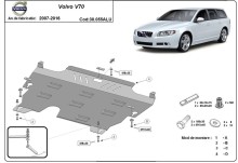 Aluminium plaque couvercle cache protection moteur Volvo V70 (2007-2016)